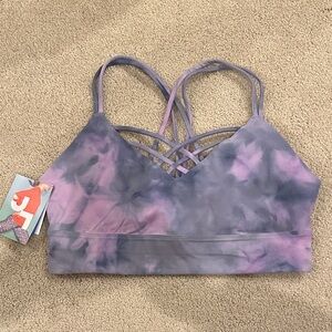 JoyLab Lavender and Pink Tie-Dye Sports Bra